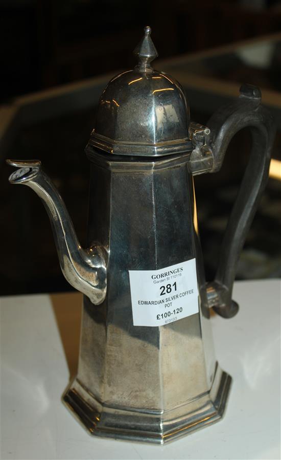 Edwardian silver coffee pot